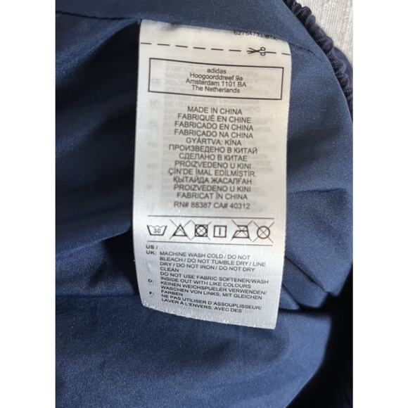 Adidas Track Pants Mens Blue Trefoil Three Stripes Joggers Lined Zip Pockets - Picture 13 of 15